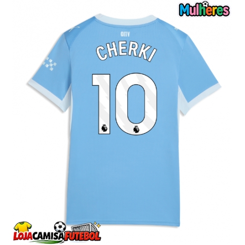 Camisa de Futebol Manchester City Rayan Cherki #10 Equipamento Principal Mulheres 2026-27 Manga Curta
